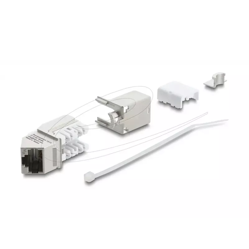 Moduł Keystone DELOCK 90937 – RJ-45 Cat.6A ekranowany kątowy 90°, płaska konstrukcja, biały