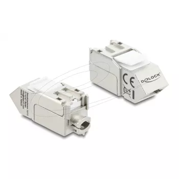 Moduł Keystone DELOCK 90937 – RJ-45 Cat.6A ekranowany kątowy 90°, płaska konstrukcja, biały