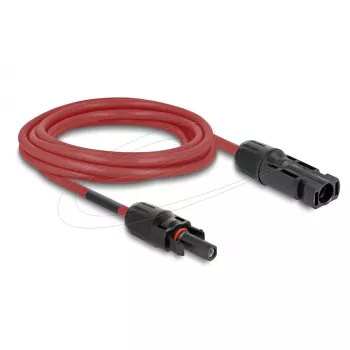 Kabel DELOCK 90974 DL4 kabel solarny 6 mm² 3 m czerwony/czarny DC 1000 V męski do żeńskiego