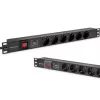 Listwa zasilająca do RACK 19 1U QOLTEC PDU 16A 6xSCHUKO 1.8m