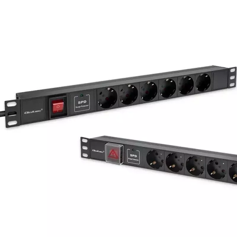 Listwa zasilająca do RACK 19 1U QOLTEC PDU 16A 6xSCHUKO 1.8m