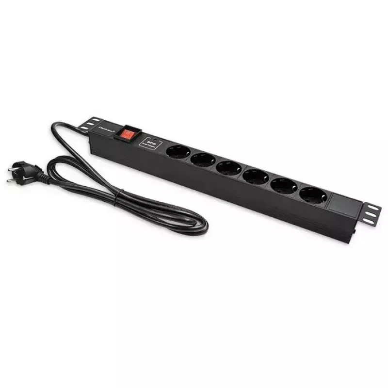 Listwa zasilająca do RACK 19 1U QOLTEC PDU 16A 6xSCHUKO 1.8m