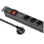 Listwa zasilająca do RACK 19 1U QOLTEC PDU 16A 6xSCHUKO 1.8m