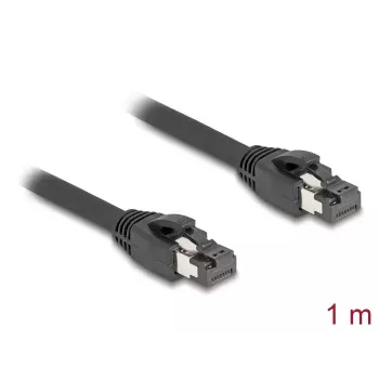 Kabel sieciowy DeLOCK RJ45 kat.8.1 S/FTP 1 m do 40 Gb/s czarny