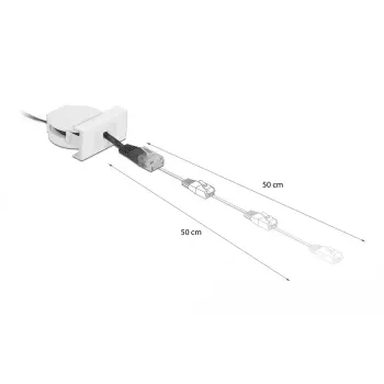 Moduł sieciowy z wysuwanym kablem DeLOCK Easy 45 RJ45 Kat.5e czarny
