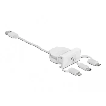 Kabel DeLOCK Easy 45 Moduł USB 2.0 3 w 1 Zwijany 0,5 m