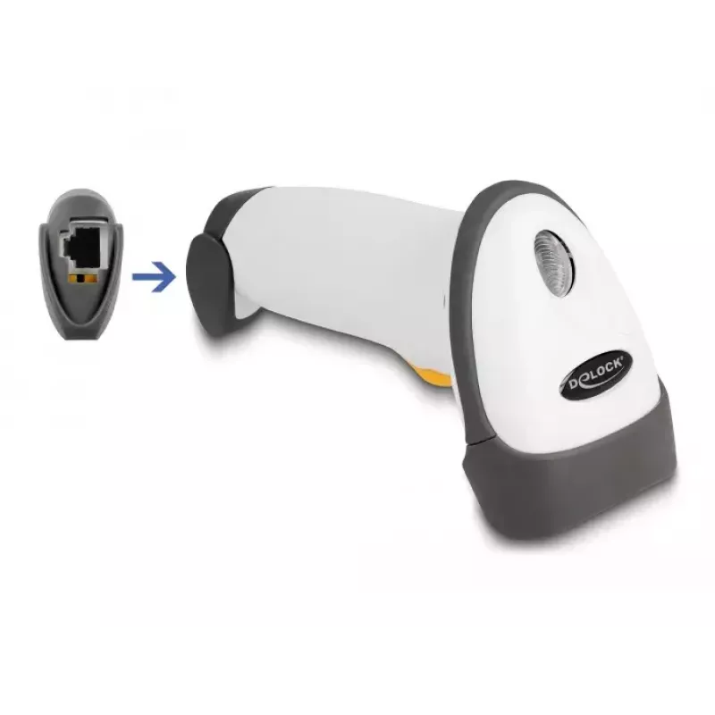 DeLOCK USB skaner kodów kreskowych 1D Laserowy Jasnoszary Ręczny Przewodowy RJ-50