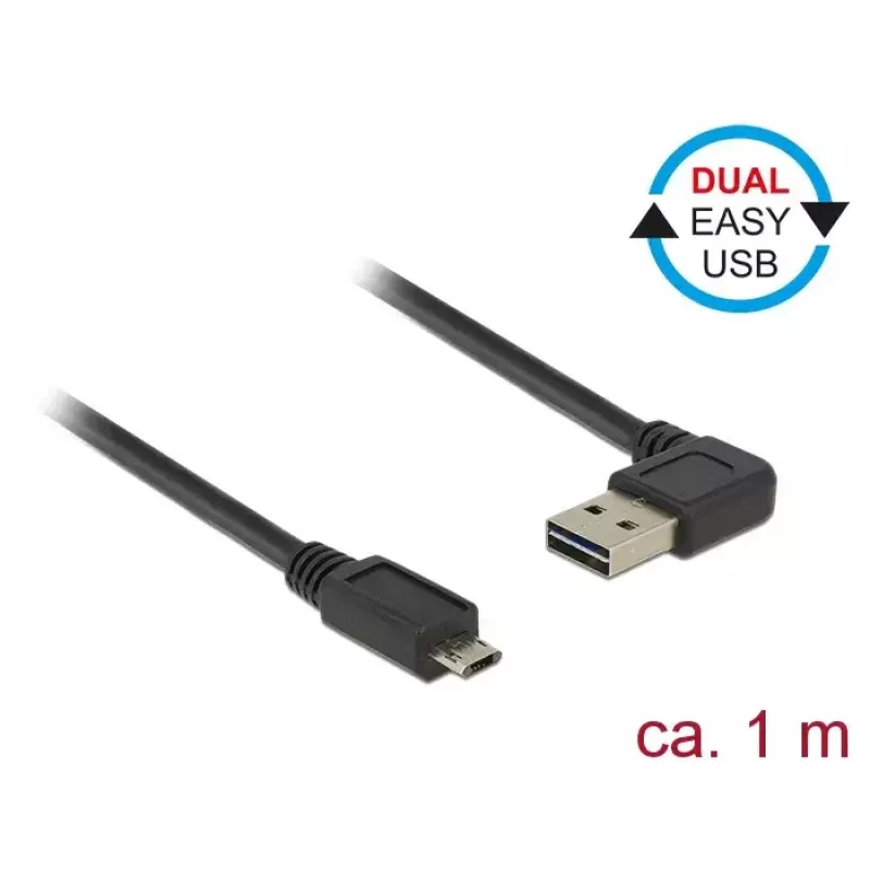 Kabel USB DeLOCK 85165 USB 2.0 1m USB A Micro-USB B Czarny