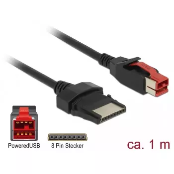 Kabel zasilający DeLOCK 85477 1 m PoweredUSB czarny