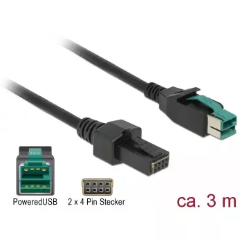 Kabel zasilający DeLOCK 85484 3m PoweredUSB czarny