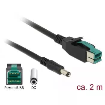 Kabel zasilający DeLOCK 85498 2m PoweredUSB Czarny