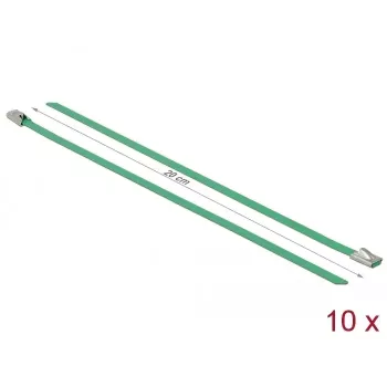 Opaska zaciskowa DeLOCK 18801 Stal nierdzewna Zielony 200 mm 10 szt.