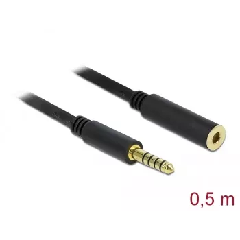 Kabel audio DeLOCK 85795 0.5m 4,4 mm czarny