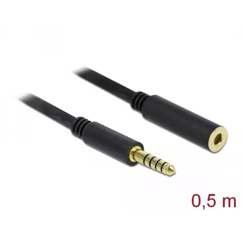 Kabel audio DeLOCK 85795 0.5m 4,4 mm czarny