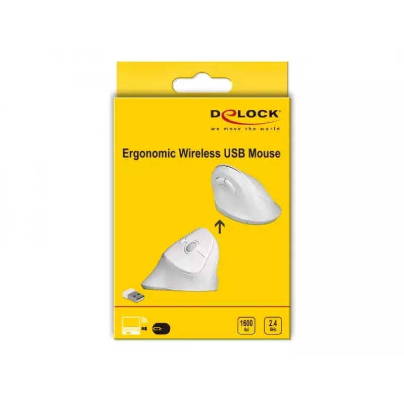 Mysz DeLOCK 12596 biurowa praworęczna RF bezprzewodowa 1600 DPI