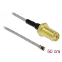 Kabel koncentryczny DeLOCK 90399 0.5m SMA MHF Czarny Złoty Szary