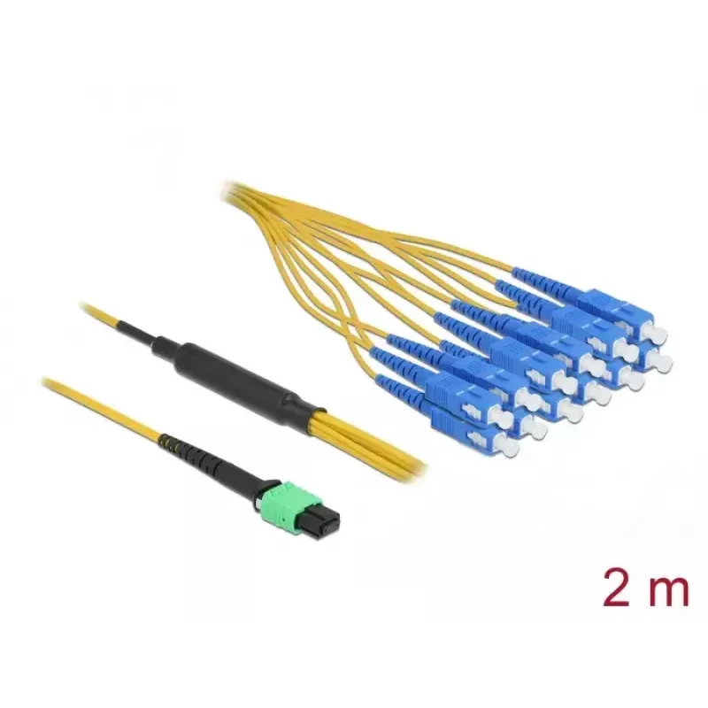 Kabel światłowodowy MPO żeński na 12 x SC Simplex męski DeLOCK 84871