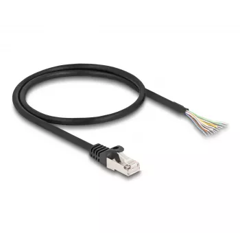 Kabel DeLOCK RJ50 męski do otwartych końcówek przewodów S/FTP 0,5 m czarny