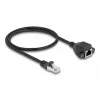 DeLOCK Kabel przedłużający RJ50 męski na żeński S/FTP 0,5 m czarny