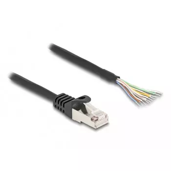 Kabel DeLOCK RJ50 męski do gołych końcówek przewodów S/FTP 5 m czarny
