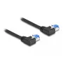 Kabel sieciowy DeLOCK RJ45 Kat.6A S/FTP lewy kątowy 0,5 m czarny