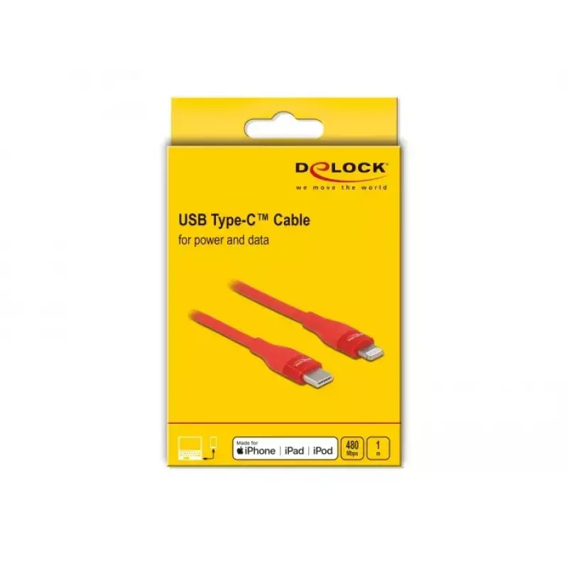 Kabel do transmisji danych i ładowania USB Type-C na Lightning DeLOCK 86634