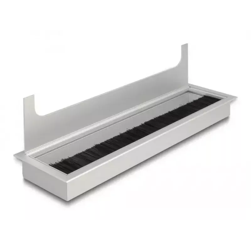 Przepust kablowy DELOCK 66862 do biurka, srebrny, 80×280×28 mm