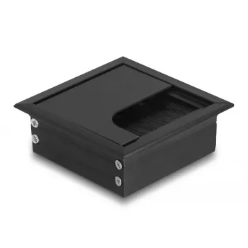 Przepust kablowy DELOCK 66855 do biurka, czarny, 80×80×28 mm, 1 szt.