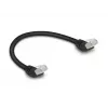 Kabel sieciowy DeLOCK RJ45 kat.6A S/FTP 45° kątowy 0,25 m czarny