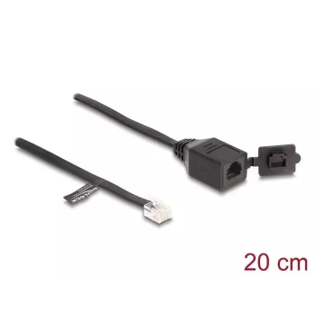 Kabel DeLOCK wtyk RJ12 na gniazdo RJ12 20 cm czarny