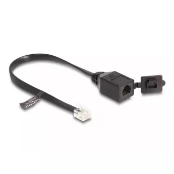 Kabel DeLOCK wtyk RJ12 na gniazdo RJ12 20 cm czarny