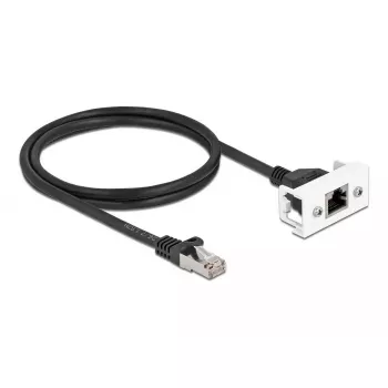 DeLOCK Przedłużacz sieciowy Kat.6A 1m Czarny S/FTP RJ45
