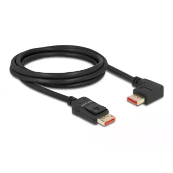Kabel DisplayPort DeLOCK 8K 60 Hz 2 m wtyk prosty do wtyku kątowego 90° w lewo