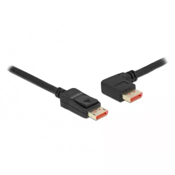 Kabel DisplayPort DeLOCK 8K 60 Hz 2 m wtyk prosty do wtyku kątowego 90° w lewo