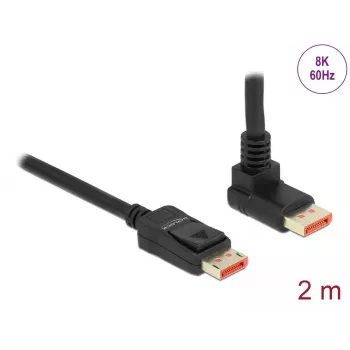 Kabel DisplayPort DeLOCK 87055 2 m 8K 60 Hz wtyk-wtyk kąt 90° w górę