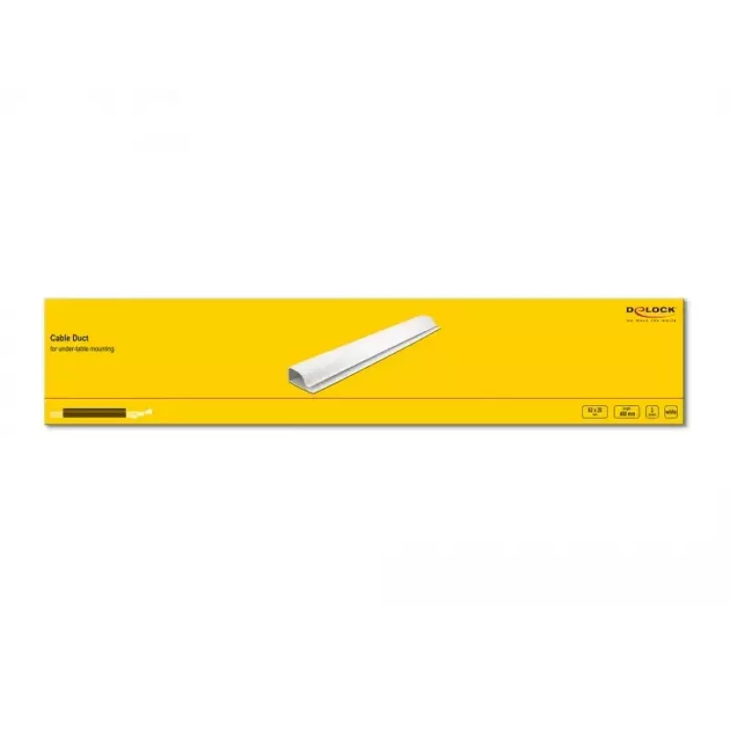 Kanał kablowy DeLOCK 20885 do montażu pod blatem 63 x 28 mm biały 2 szt.