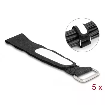 Opaska rzepowa DELOCK 203x20mm czarna 5 sztuk