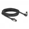 Kabel sieciowy DeLOCK RJ45 Kat.8.1 90° w dół kątowy / prosty 5 m czarny