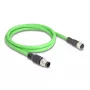Kabel sieciowy DeLOCK M12, kodowany A, 8-pinowy, męski na żeński, PUR (TPU), 1 m
