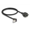 DeLOCK sieciowy Extension kabel S/FTP RJ45 90° kątowy to RJ45 Cat.6A 0.5 m Czarny
