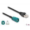 Kabel koncentryczny DELOCK 90698 ze złączami HSD Z na RJ-45, 1 m, czarny/niebieski