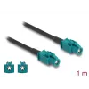 Kabel koncentryczny DELOCK 90680 — 1 m, HSD Z do HSD Z, czarny/niebieski