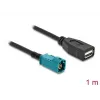 Kabel koncentryczny DELOCK 90703 — HSD Z na USB A, 1 m, czarny/niebieski