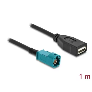 Kabel koncentryczny DELOCK 90703 — HSD Z na USB A, 1 m, czarny/niebieski