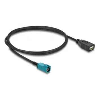 Kabel koncentryczny DELOCK 90703 — HSD Z na USB A, 1 m, czarny/niebieski