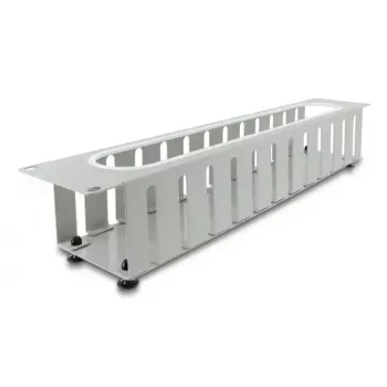 Panel do zarządzania kablami DELOCK 67280 — 19 cali 2U stalowy panel rack z otworem, szary