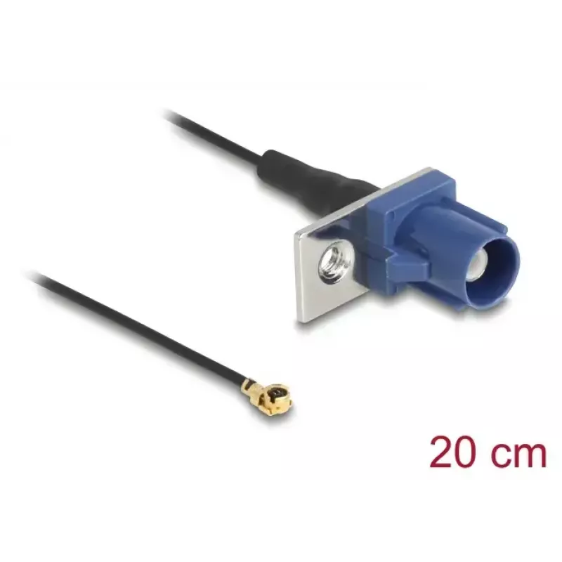 DeLOCK 90727 Kabel koncentryczny 1.13 0,2 m FAKRA C I-PEX MHF1 Czarny Niebieski