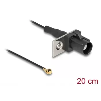 Przewód koncentryczny DELOCK 90728 — FAKRA A na I-PEX MHF1, 0,2 m, 1,13 mm, czarny