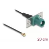 Kabel koncentryczny DELOCK 90732 — FAKRA E na I-PEX MHF1, 0,2 m, 1,13 mm, czarny/turkusowy