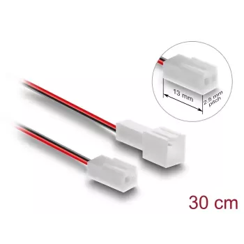 Przedłużacz kabla do układu chłodzenia komputera DELOCK 90869 — PVC, średnica 1,3 mm, czarny/czerwony/biały